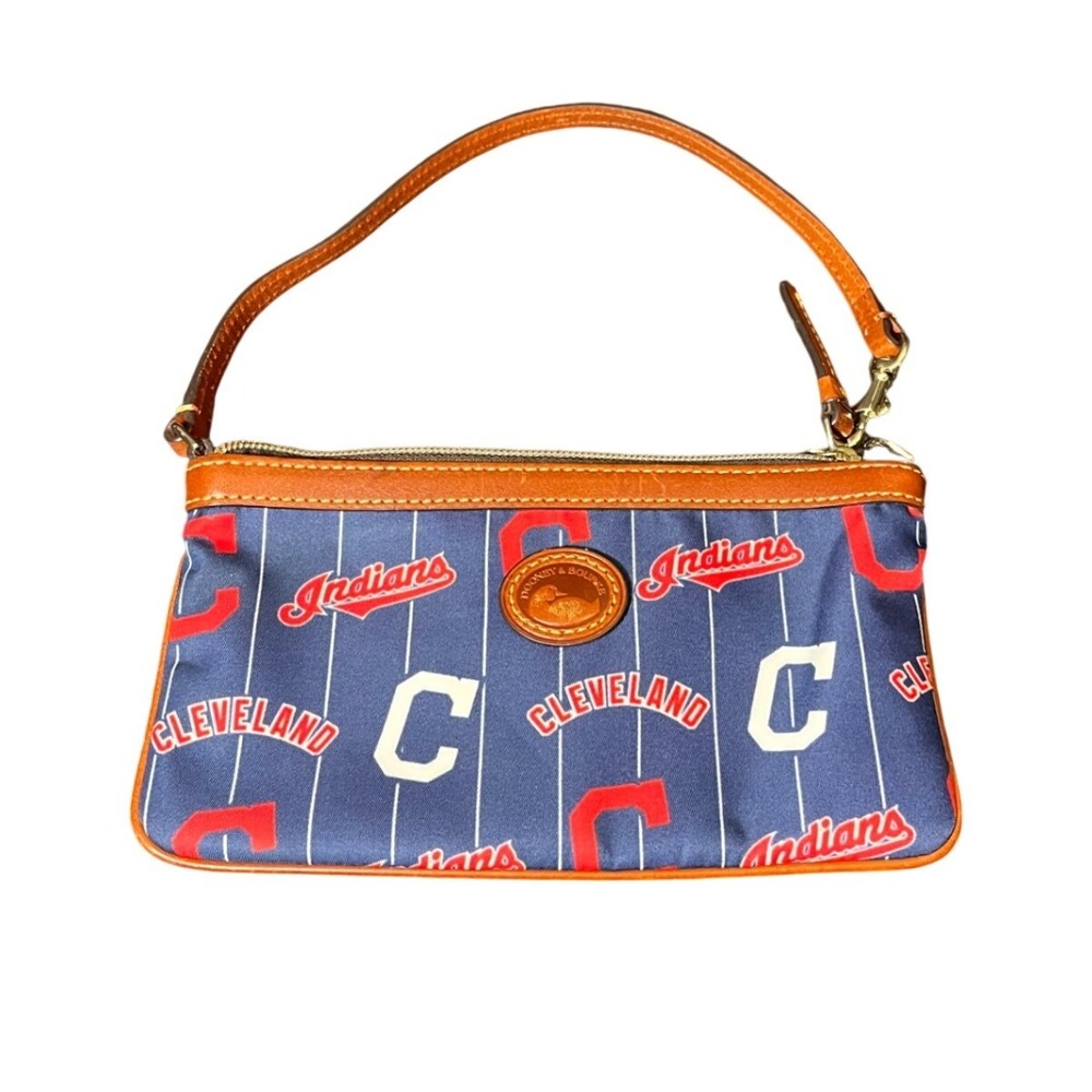 Dooney & Bourke Wristlet Bag Womens OS Navy Cleveland Indians MLB Pinstripe